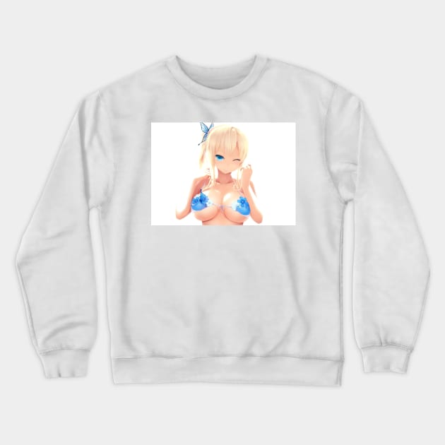 Sena Kashiwazaki Blue Bra Crewneck Sweatshirt by Danion